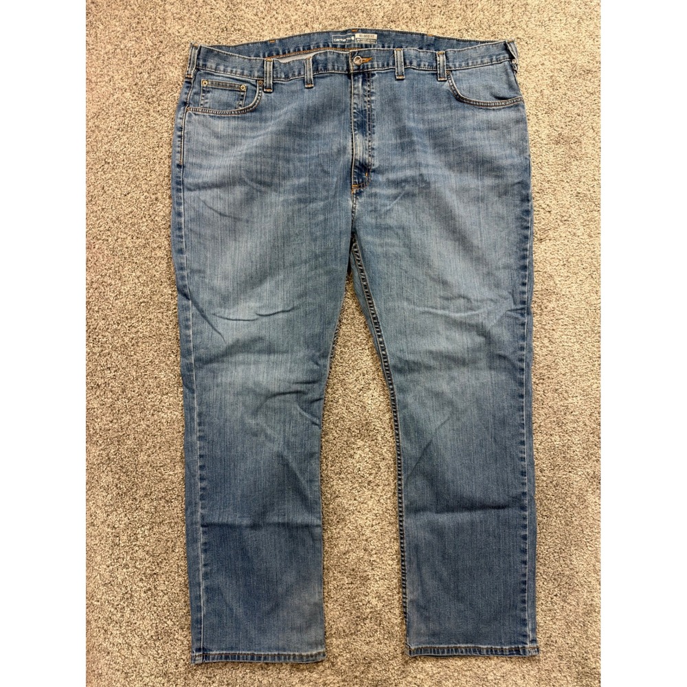 Carhartt Jeans Mens 48x32 Blue Relaxed Fit BD2804-M Straight Leg Denim